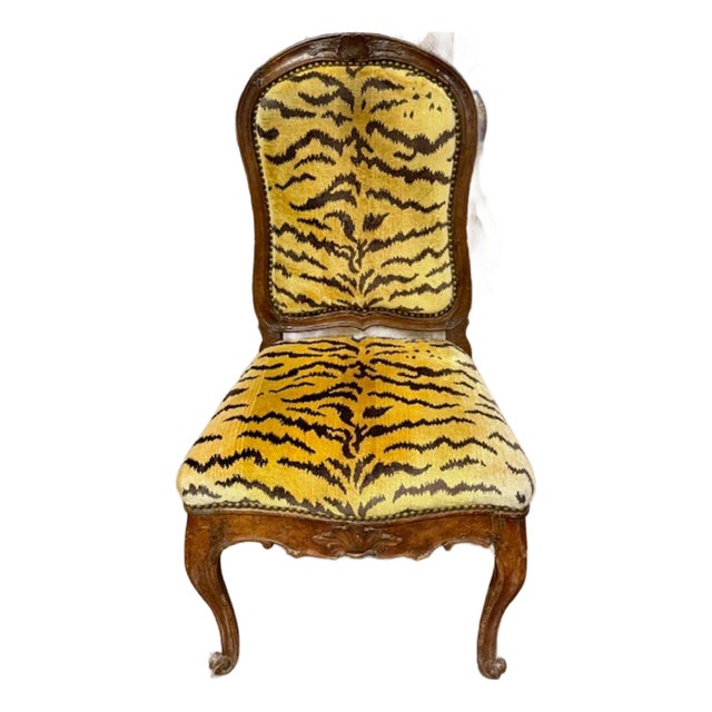 18th Century French Provencial Carved Walnut Side Chair For Sale