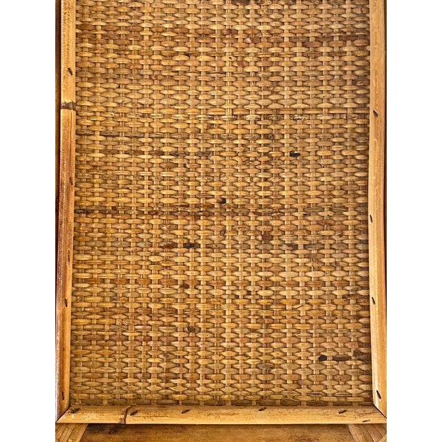 Wicker and Bamboo Bedside Tables, 1970s, Set of 2 For Sale - Image 4 of 9