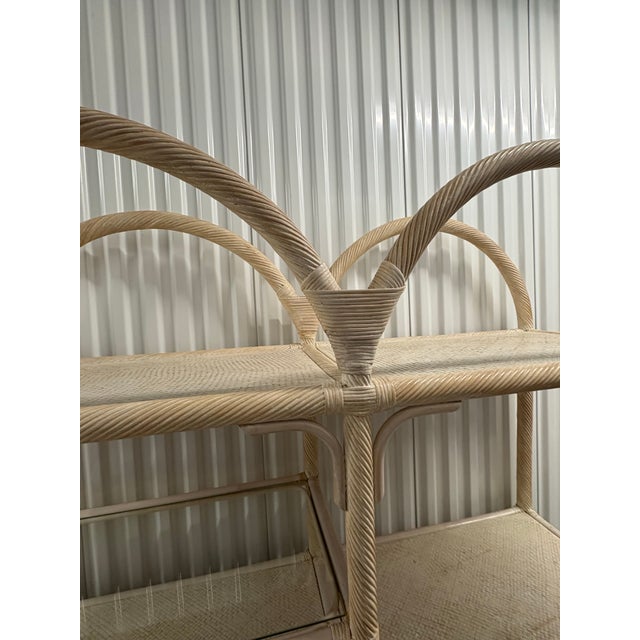 Wood Vintage Rattan Pencil Reed Display Etegere For Sale - Image 7 of 12
