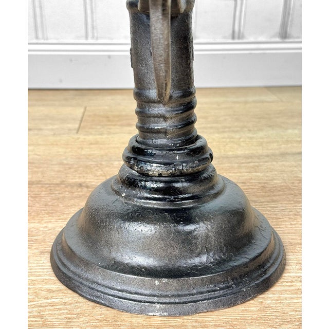 Antique Arts & Crafts Floral Birds of Paradise Glazed Round Garden Table For Sale - Image 9 of 10