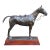 Large Cast Metal Horse Sculpture on Wood Plinth, First Half of the 20th Century For Sale