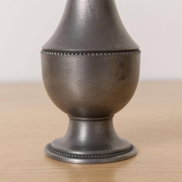 1930s French Art Deco Pewter Bud Vase For Sale - Image 9 of 10
