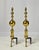 Hollywood Regency Vintage Tall Polished Brass & Cast Iron Ball Top Andirons - Pair For Sale - Image 3 of 14