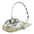 1960s Silver Plated Brass Swing Handle Basket Dish For Sale