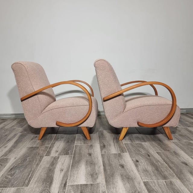 1950s Art Deco Lounge Chairs from Jindřich Halabala, 1950s, Set of 2 For Sale - Image 5 of 16