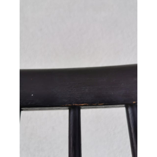 Wood Vintage Scandinavian Black Beech Dining Chair in the style of Ilmari Tapiovaara, 1970s For Sale - Image 7 of 17