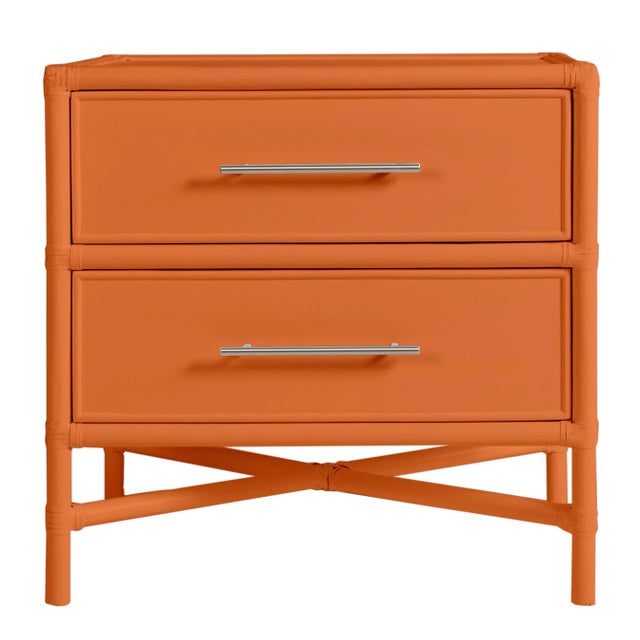 Verona Two-Drawer Nightstand in Citrus Orange For Sale In West Palm - Image 6 of 6