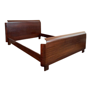 Machine-Age Art Deco Walnut Full Bed by Paul Goldman for Plymodern Furniture