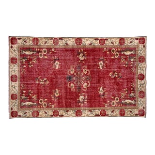 Vintage Distressed Khotan Rug - 5'2" X 9' For Sale