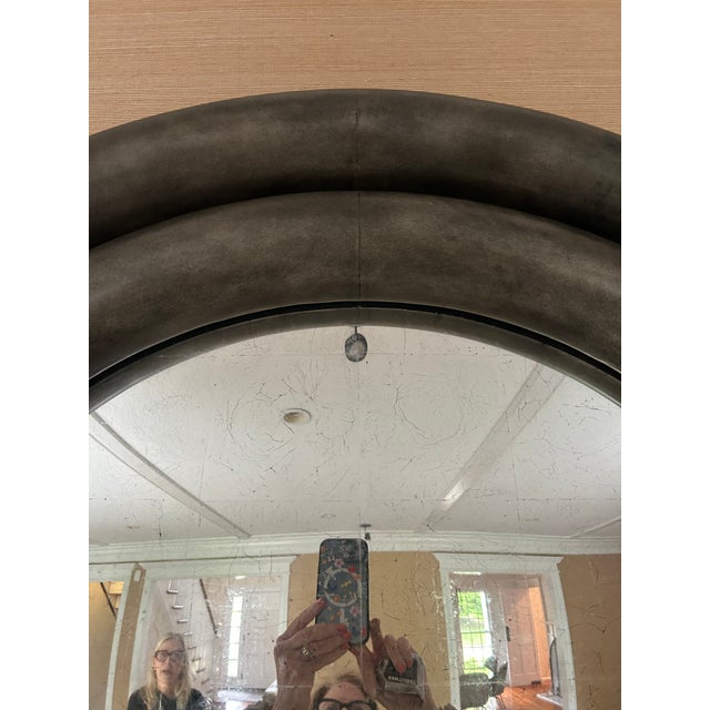 Monumental Dark Grey Chunky Round Mirror by Julian Chichester For Sale In Philadelphia - Image 6 of 10