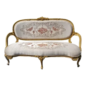 Gold Leaf French Style Victorian Settee/Sofa. Simple Design for Your Living Room.