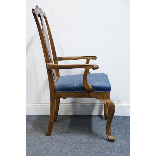 Wood Drexel Heritage Solid Walnut Early American Traditional Dining Arm Chair 186-810 For Sale - Image 7 of 11