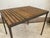 Vintage Industrial Metal Accent Table With Slatted Wooden Top For Sale - Image 4 of 14