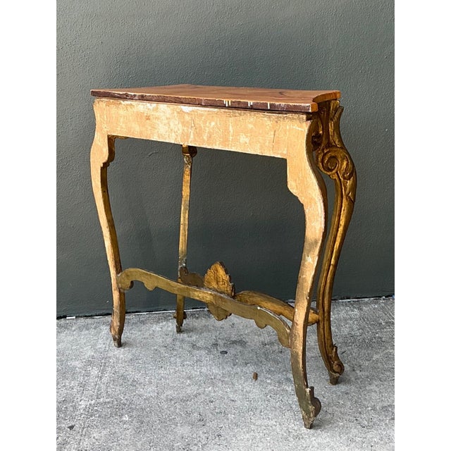 Gold Vintage Italian Rococo Style Console Table For Sale - Image 8 of 18