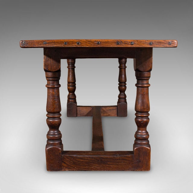 Victorian Antique Farmhouse Table, English, Elm, Country Kitchen, Dining, Victorian, 1880 For Sale - Image 3 of 12