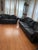 Art Deco Vintage Maurice Villency Black Leather Goose Down Love Seat For Sale - Image 3 of 7
