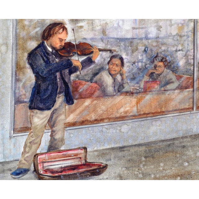 American Street Violinist Figurative by Rafael DeSota For Sale - Image 3 of 6