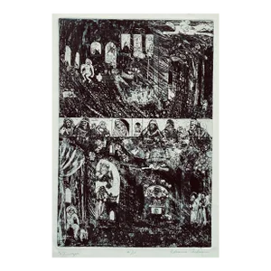1970s Adrienne Anderson Half Diptych Modern Etching