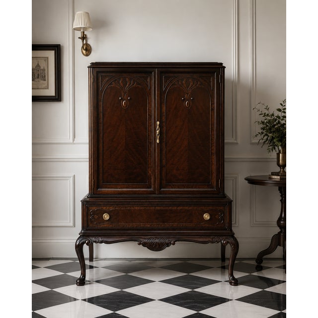 Elegant Vintage Cabinet with Mirror Interior | Timeless Statement Piece An exceptional vintage cabinet crafted with...