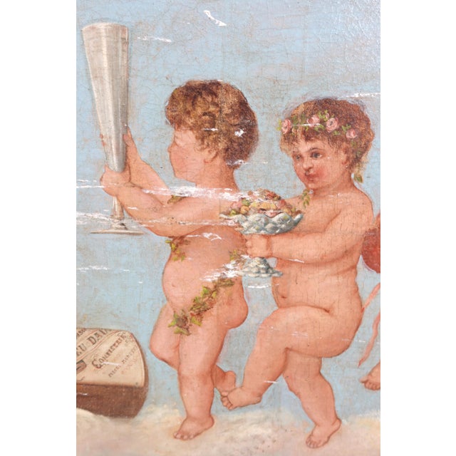 Cherubs, 1890s-1910s, Oil on Canvas For Sale - Image 11 of 14