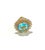 Stone Bochic "Orient" Vintage Natural Blue & White Topaz Ring Set 18K & Silver For Sale - Image 7 of 18