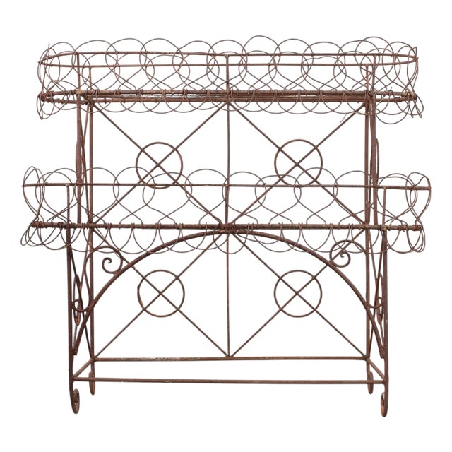 French Art Nouveau Two-Tier Wirework Boulangerie Baker's Rack For Sale