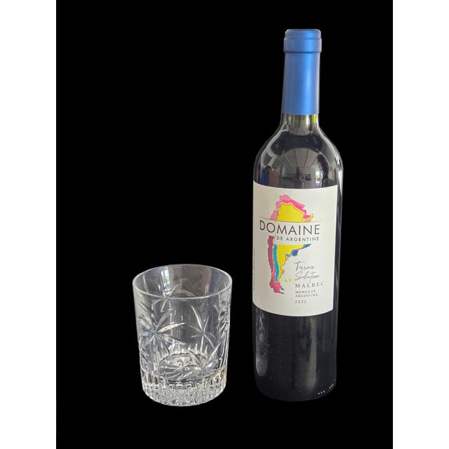 Glass 1980s Palm Double Old Fashioned Crystal Tumblers by Godinger, Set of 8 For Sale - Image 7 of 11