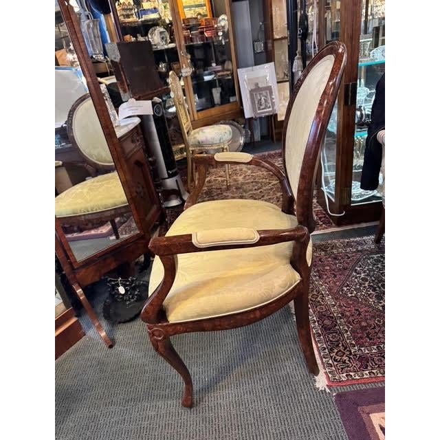 Contemporary Upholstered French Style Designer Armchair For Sale - Image 4 of 12