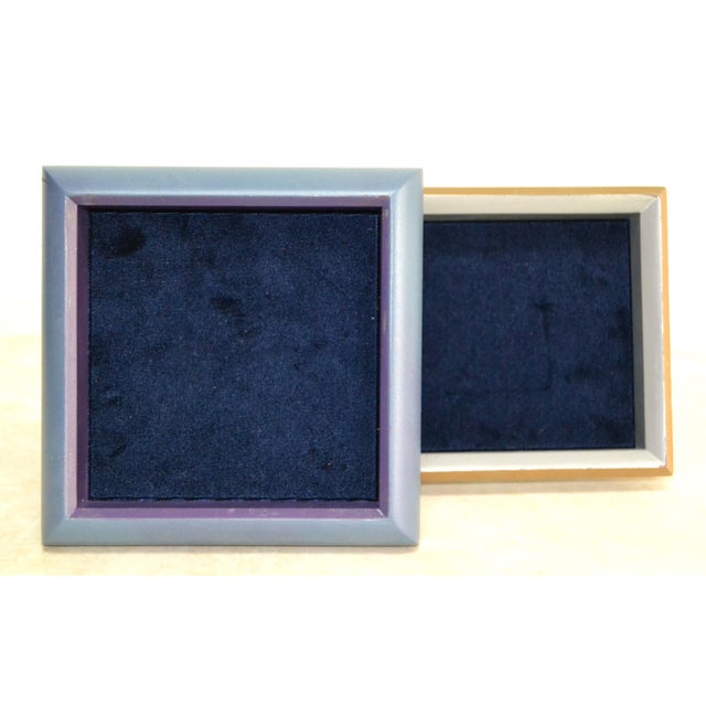 Wood 1998 Signed Post Modern Lidded Wood & Brass Box Silver Gold For Sale - Image 7 of 11