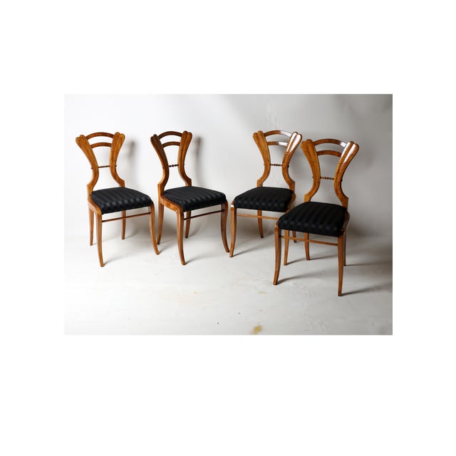 Viennese Biedermeier Chairs in Walnut, 1840s, Set of 4 For Sale - Image 10 of 12