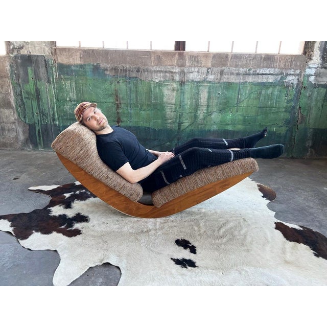 1960s Mid Century Upholstered Lounge Chair in the Style of Adrian Pearsall For Sale - Image 5 of 13