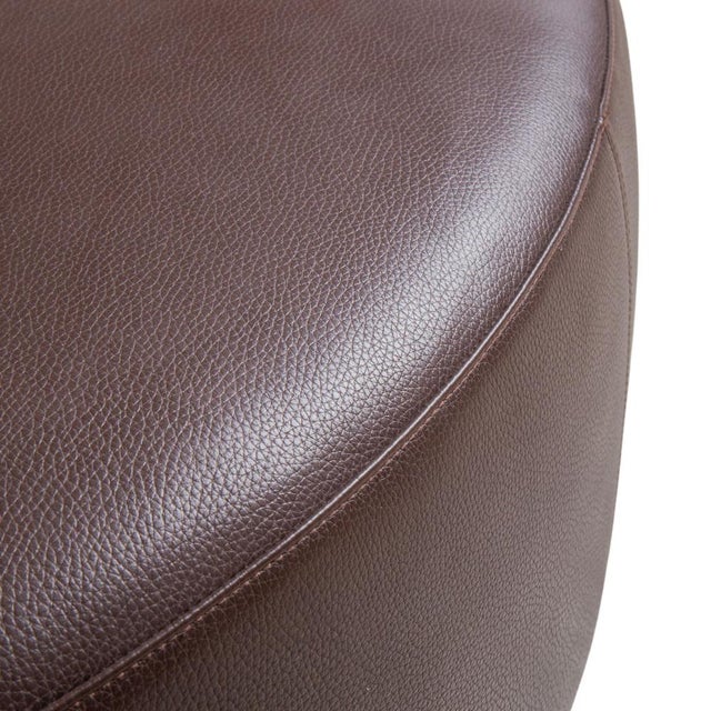 Modern Large Dark Brown Leather Harry Ottoman from B&b Italia For Sale - Image 3 of 10