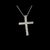 Traditional Natural Diamond Cross Pendant with Chain 17" 14k W Gold 0.25 CT Certified For Sale - Image 3 of 14