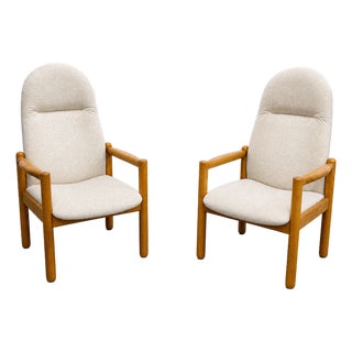 Pair of Oak Mid Century Modern Lounge Chairs | Danish MCM Armchairs, C. 1960’s For Sale