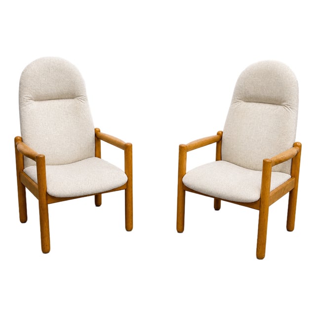 Pair of Oak Mid Century Modern Lounge Chairs | Danish MCM Armchairs, C. 1960’s For Sale