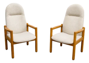 Pair of Oak Mid Century Modern Lounge Chairs | Danish MCM Armchairs, C. 1960’s