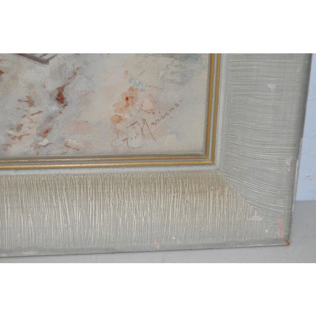 Seaside Grass Harvest Original Watercolor 19th Century For Sale - Image 4 of 7