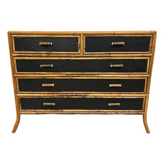 Vintage Bamboo Cane Rattan Chest by E. Murio For Sale