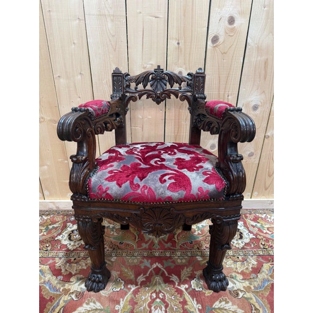 Bishops Throne in Carved Wood, 1800s For Sale - Image 6 of 10