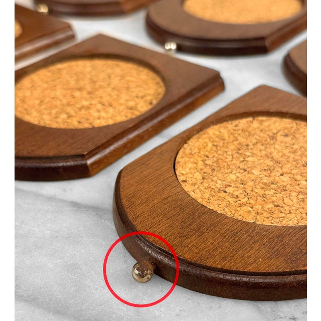 Brown Vintage Traditional Dome Radio Barware Drink Coasters - Set of 7 For Sale - Image 8 of 9