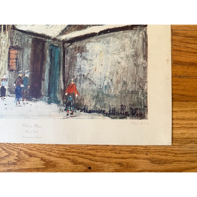 Maurice Utrillo Vintage 1960 Maurice Utrillo Reproduction Print of Maison Mimi For Sale - Image 4 of 6