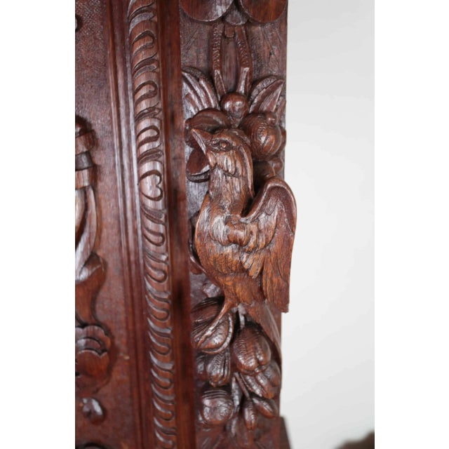 Wood Richly Carved Neo-Renaissance Cabinet in Oak For Sale - Image 7 of 13