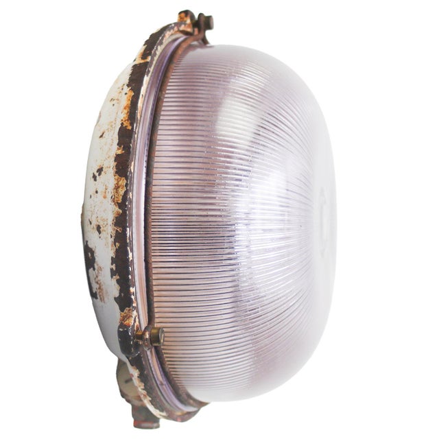 Vintage French Industrial Cast Iron Wall Light from Mapalec For Sale - Image 6 of 6