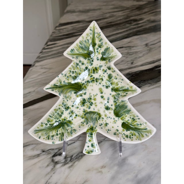 Ceramic Vintage Studio Art Christmas Tree Motif Nut or Candy Dish For Sale - Image 7 of 14