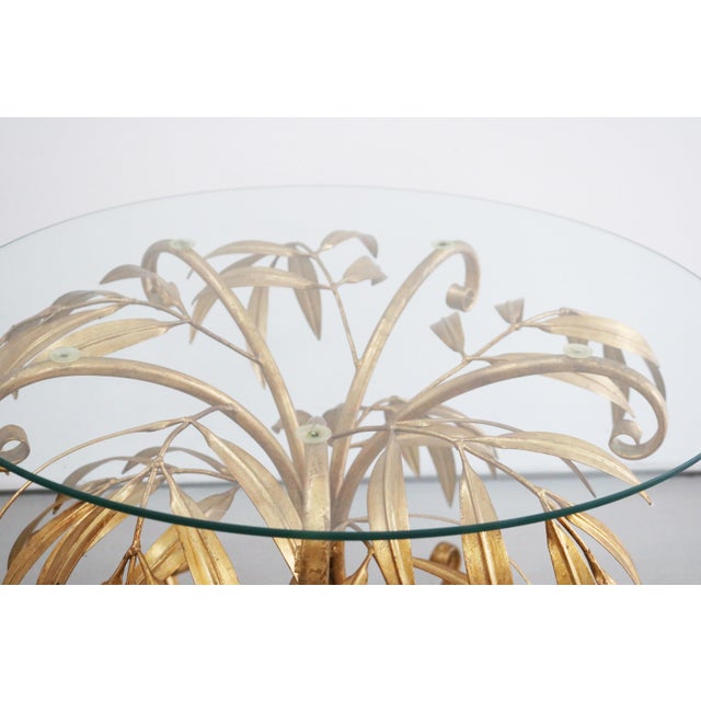 Hollywood Regency Vintage Florentine Side Table with Palm Tree Design by Hans Kögl, 1970s For Sale - Image 3 of 8