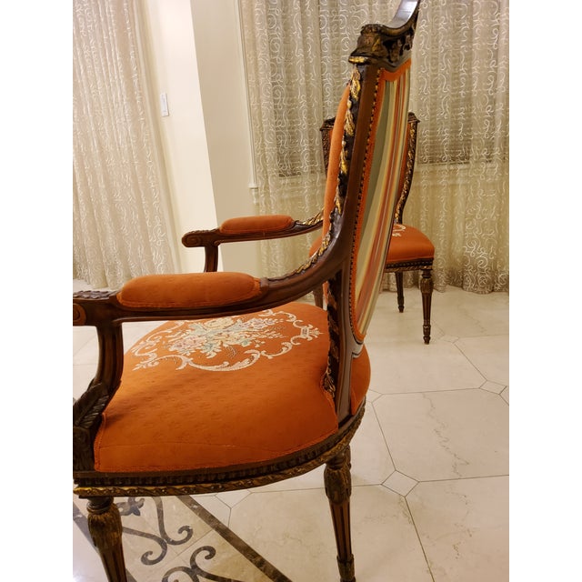 Burnt Orange Set of 16 Dining Chairs For Sale - Image 8 of 9