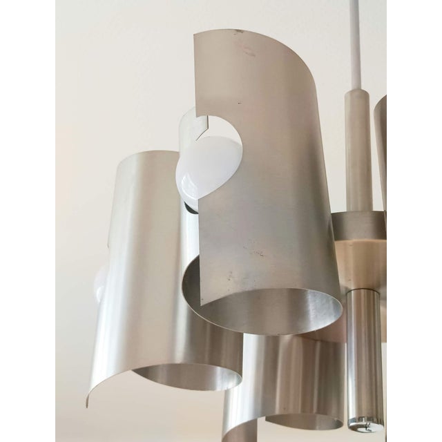Vintage Space Age Hanging Light in Aluminium by Polam Bielsko, 1970 For Sale - Image 4 of 15