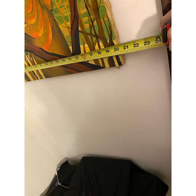 1971 "Mother Morning" Madonna & Child Painting by Rhoda Swaffer Earth Tones Tags For Sale - Image 9 of 12