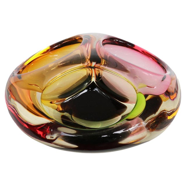 Murano Glass Three-Section Bowl, 1960s For Sale - Image 6 of 6