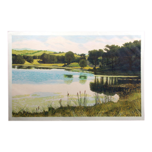 Gordon Mortensen "Cattails" Hand Signed Woodcut Reduction Art Print,